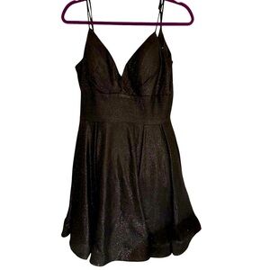 Clarissa dress, Sparkles, Black Size 14, Mini With Petticoat